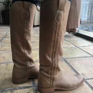 Lucchese Tan Leather Chelsea Riding Boots